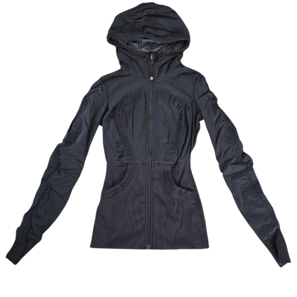 Lululemon Dance Studio Reversible Black Athletic Zip Hoodie Jacket Size 2 - Picture 2 of 9